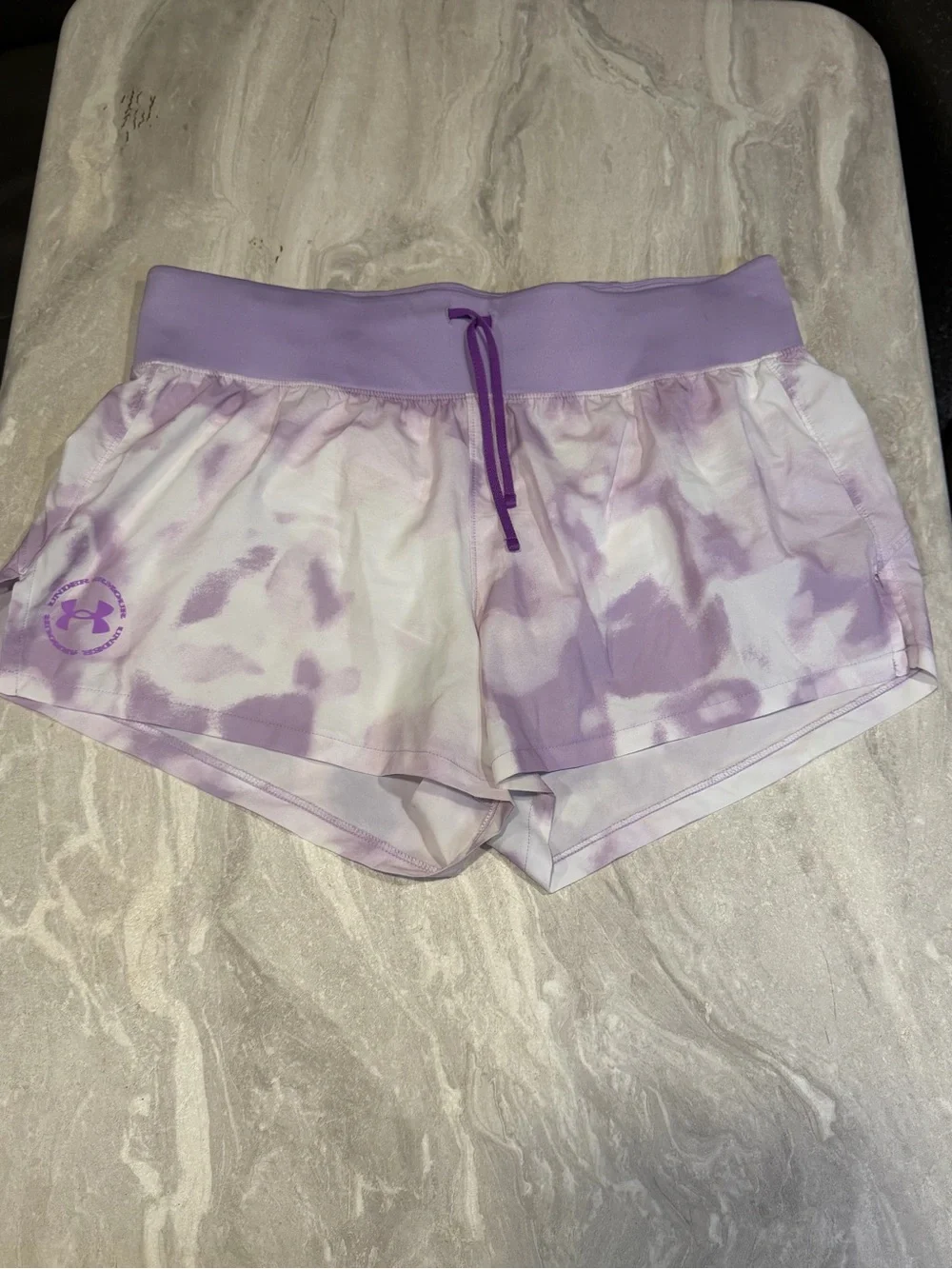 Under Armour Lavender and White Tie-Dye Athletic Shorts